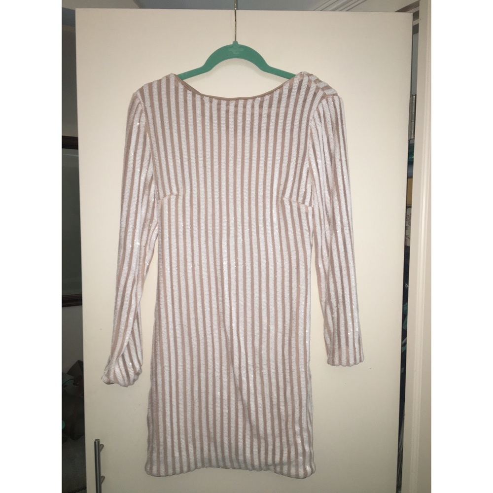 Forever 21 Striped Sparkly Long-sleeve Dress